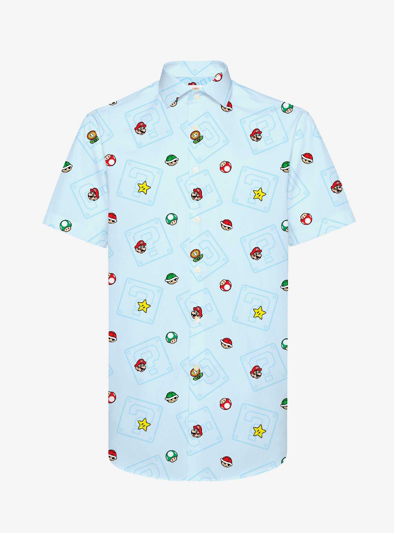Super Mario Bros. Icons Summer Button-Up Shirt, , hi-res