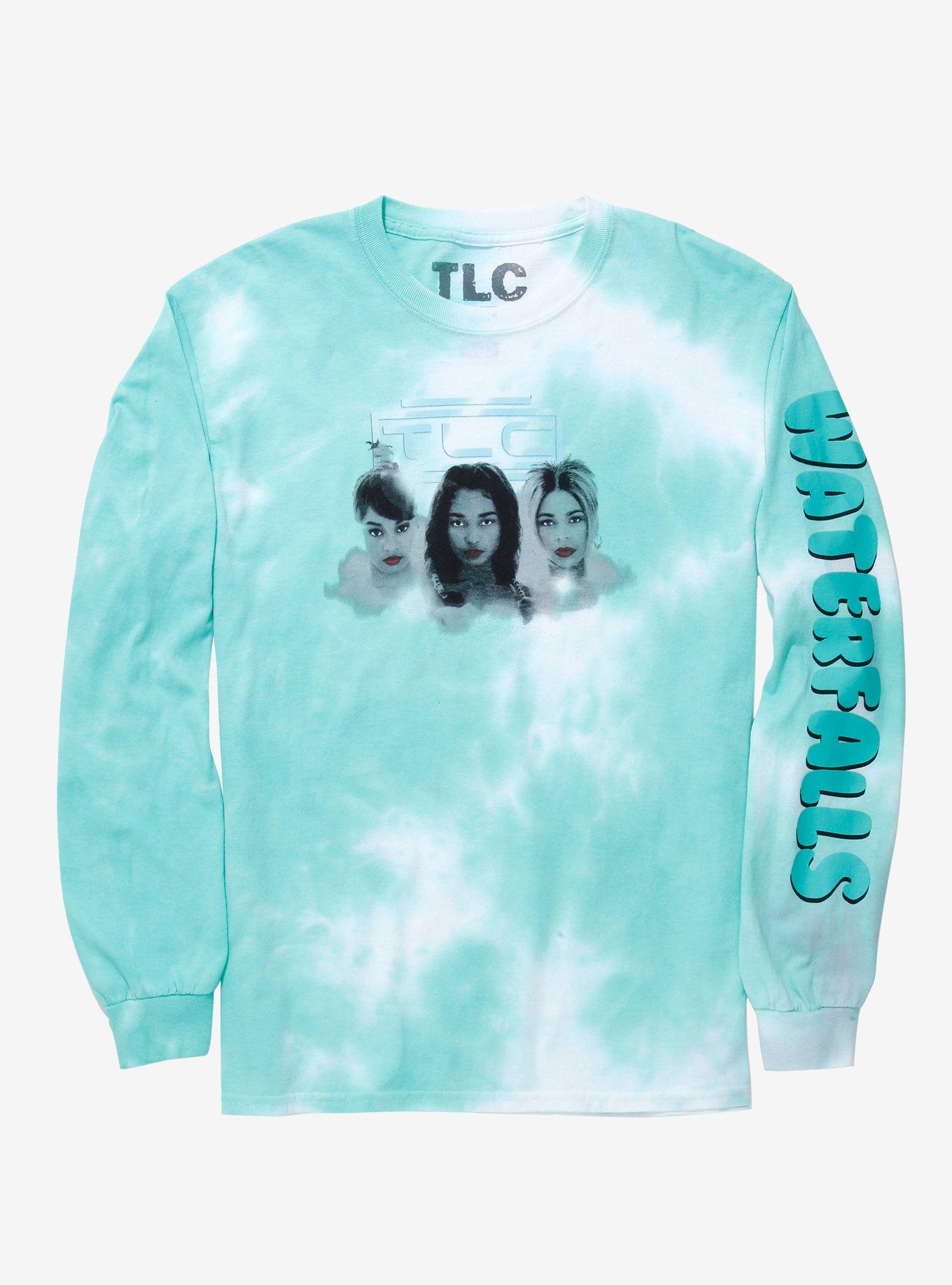 TLC Waterfalls Tie-Dye Long-Sleeve T-Shirt, BLUE  WHITE, hi-res