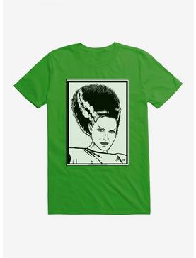 Universal Monsters Bride Of Frankenstein Outline Art T-Shirt, GREEN APPLE, hi-res
