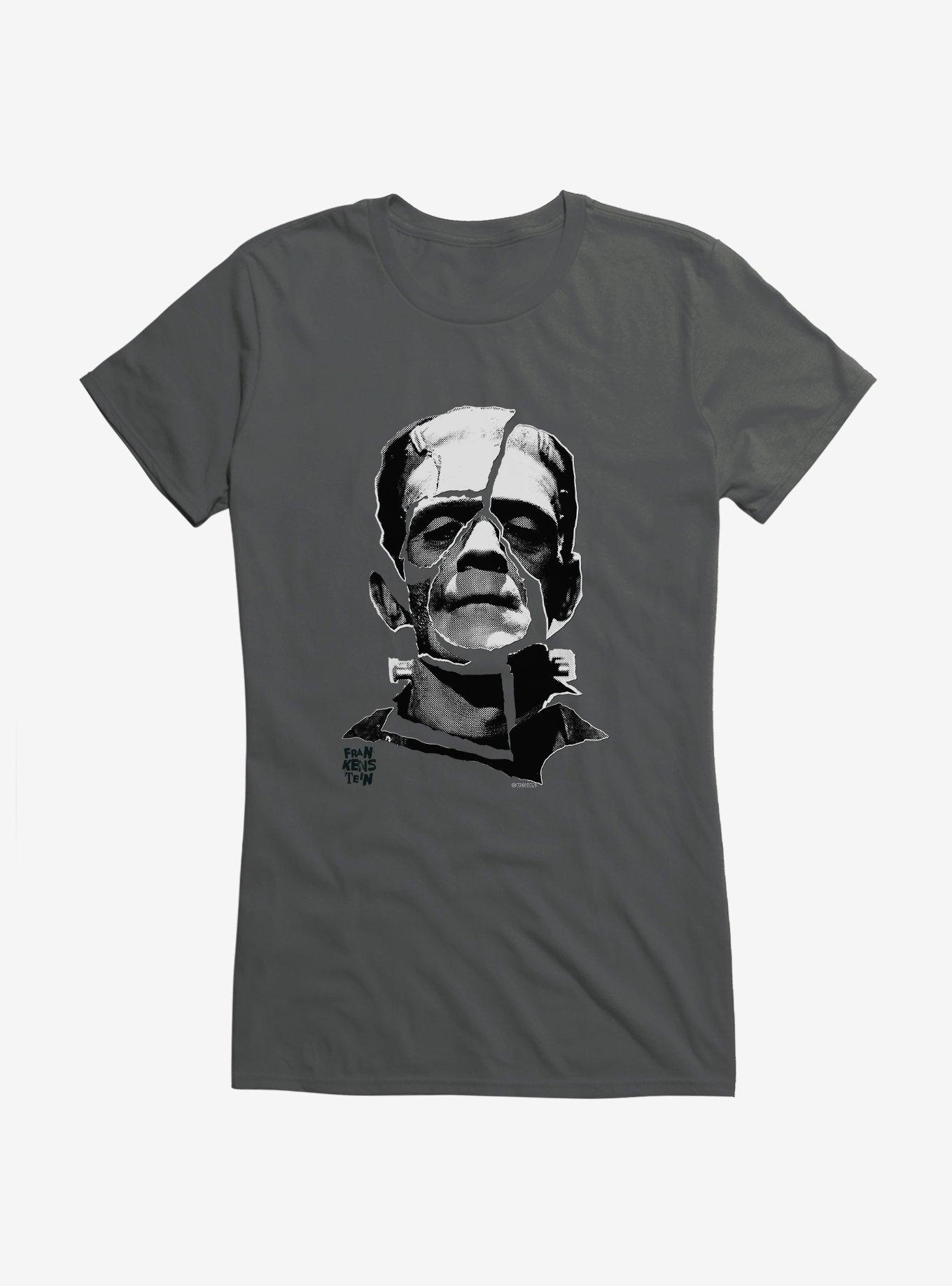 Universal Monsters Frankenstein Face Tear Girls T-Shirt, CHARCOAL, hi-res