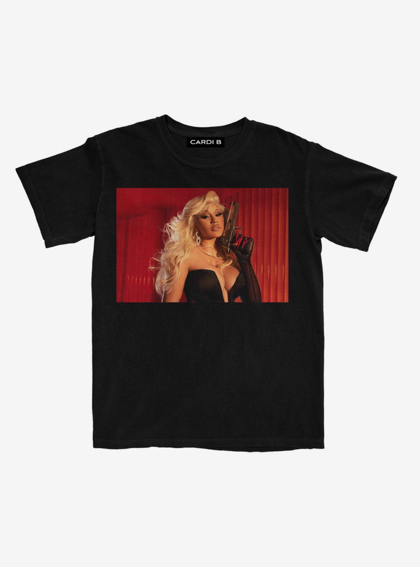 Cardi B Wap Movie Poster T-Shirt, BLACK, hi-res