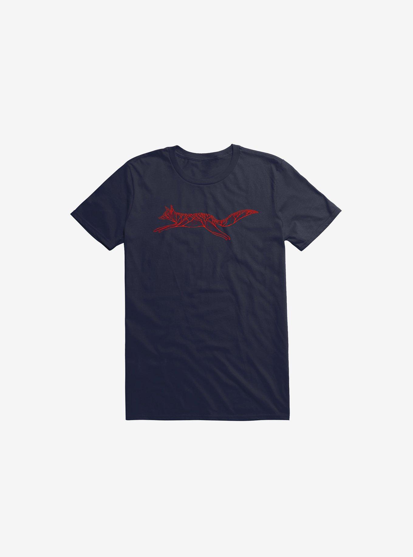 Forest Fox T-Shirt, NAVY, hi-res