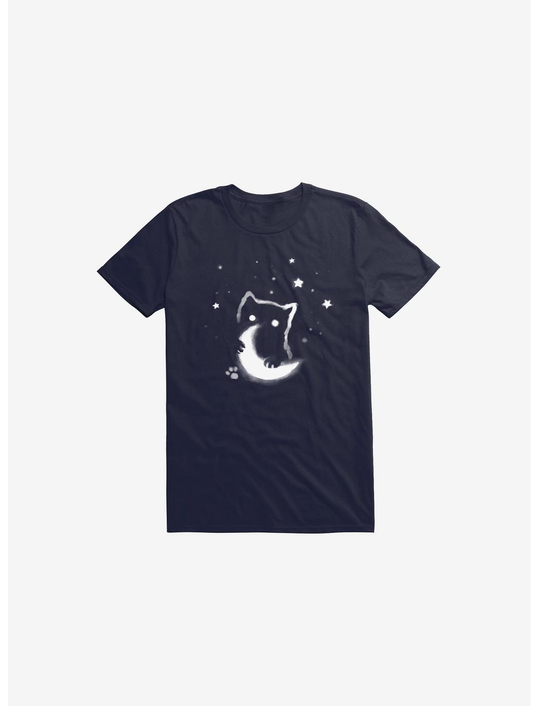 Moon Cat T-Shirt, NAVY, hi-res