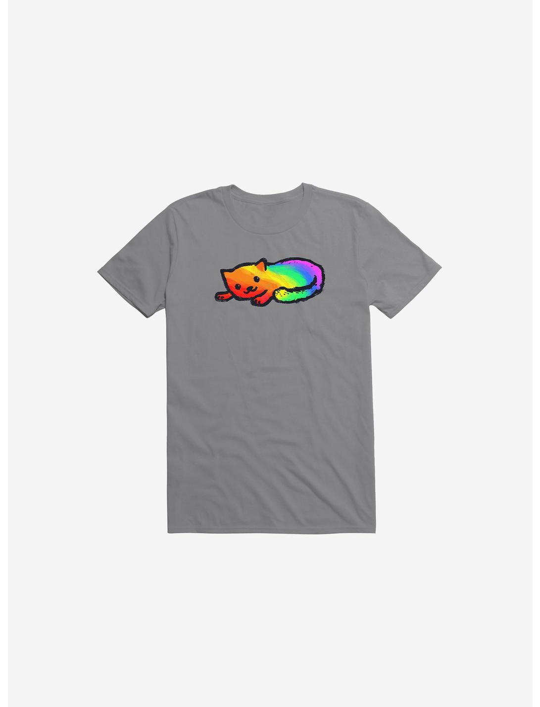 Rainbow Cat T-Shirt, SILVER, hi-res