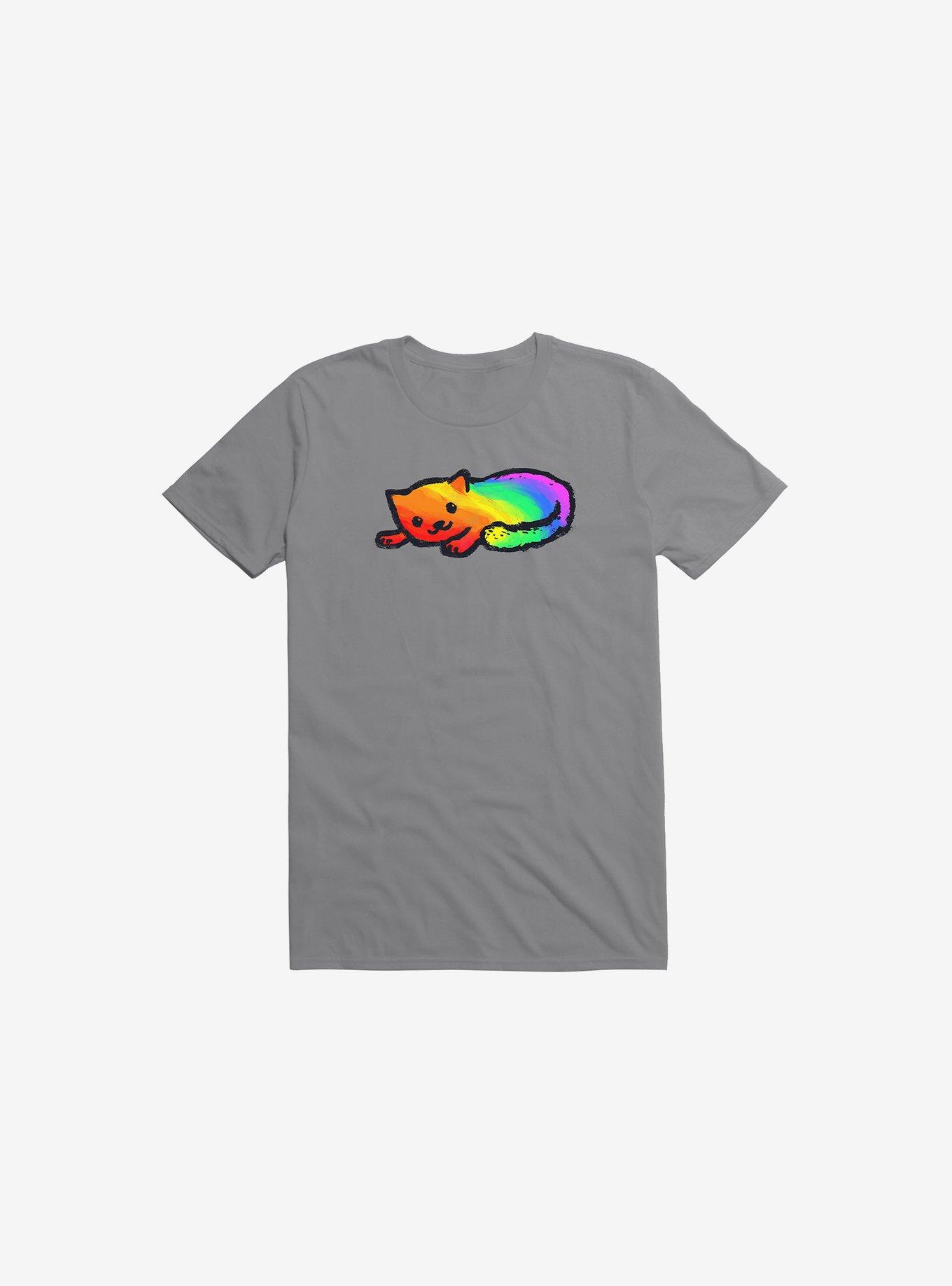 Rainbow Cat T-Shirt, SILVER, hi-res