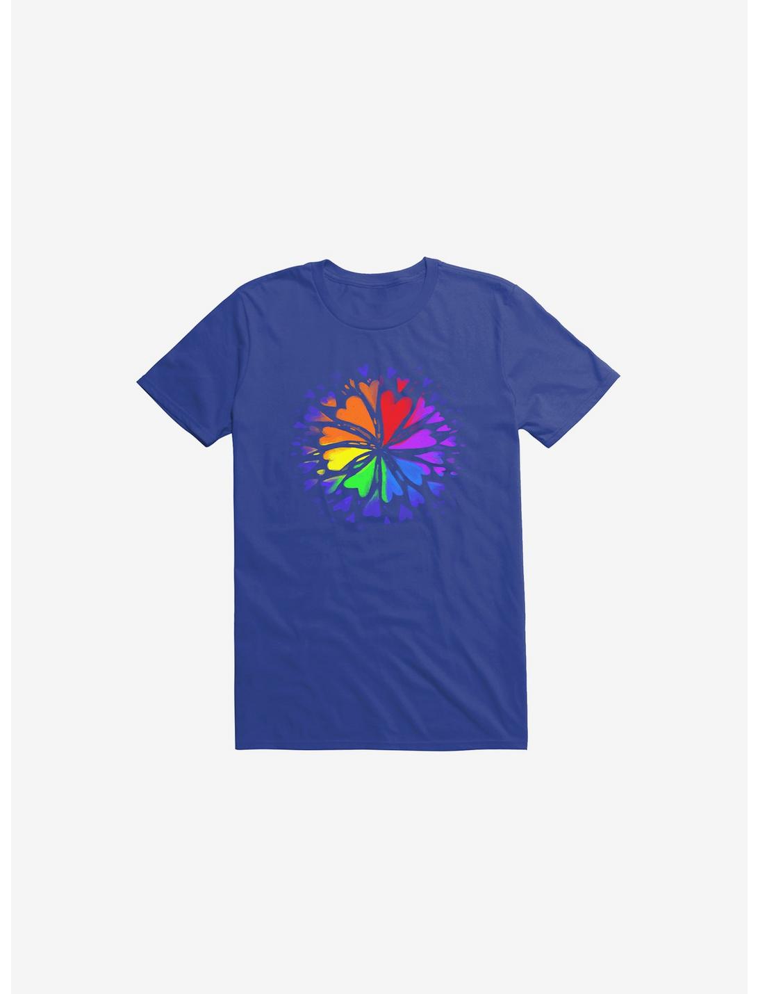 Rainbow Flower T-Shirt, ROYAL, hi-res