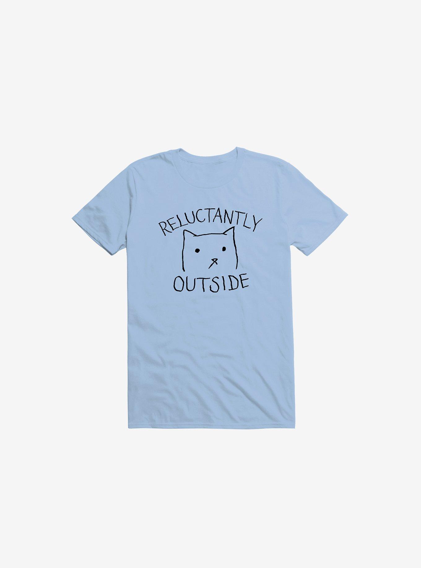 Reluctantly Outside Cat T-Shirt, LIGHT BLUE, hi-res
