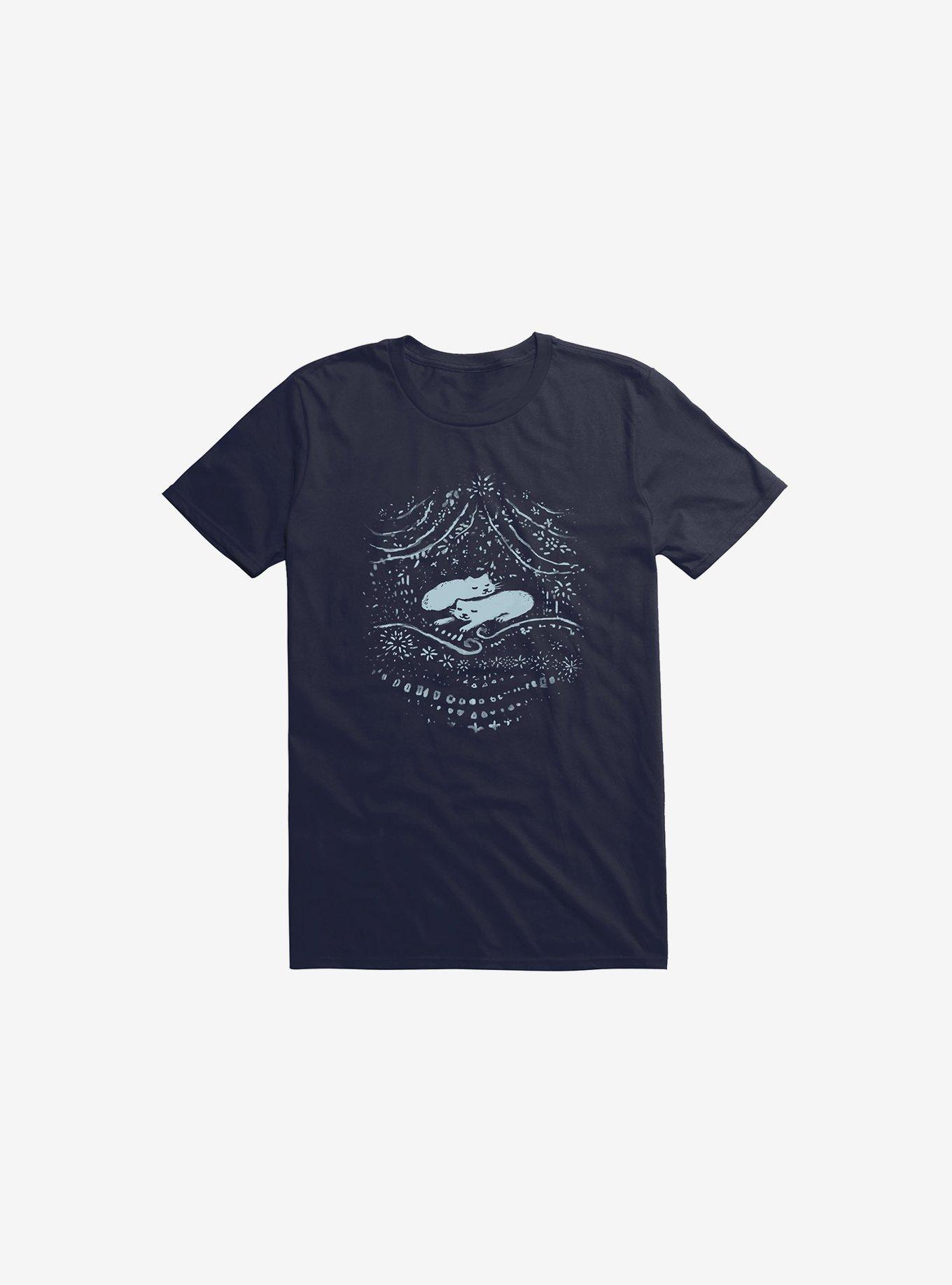 Winter Cats T-Shirt, NAVY, hi-res