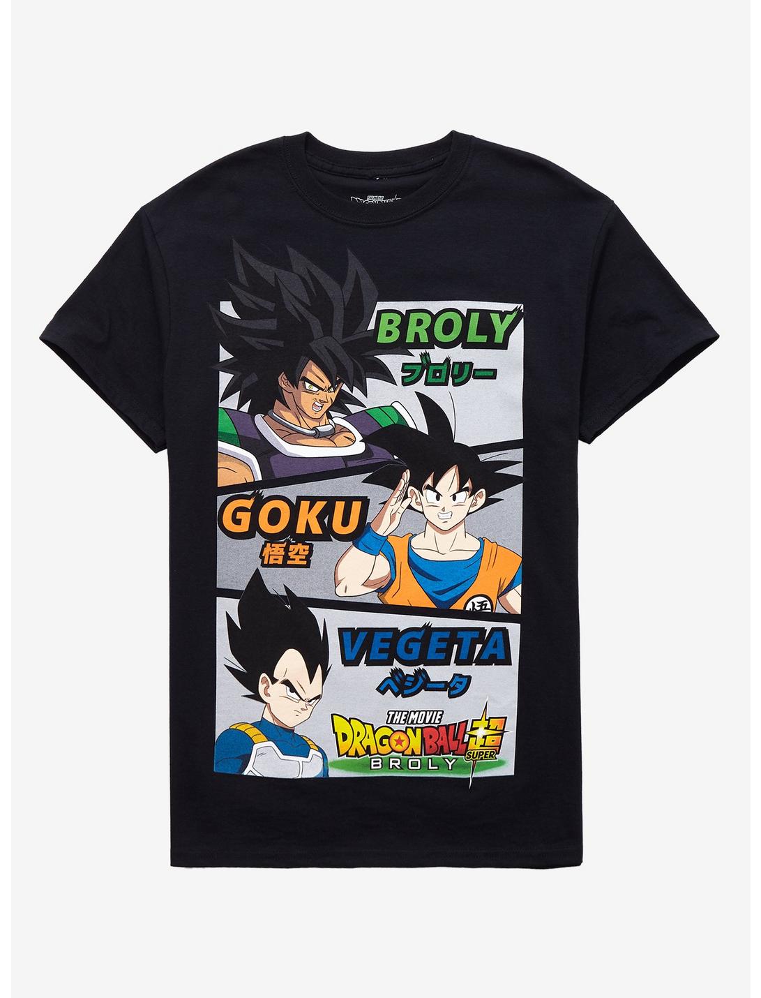 Dragon Ball Super: Broly Trio Panels T-Shirt, BLACK, hi-res