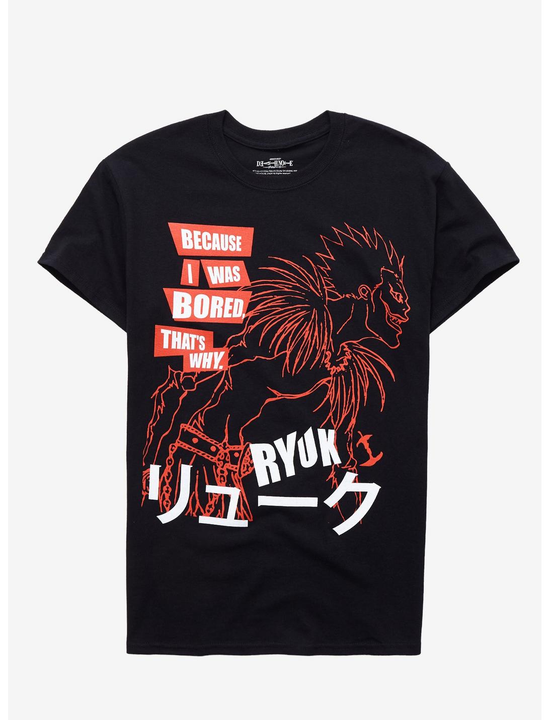 Plus Size Death Note Because I Was Bored T-Shirt, BLACK, hi-res