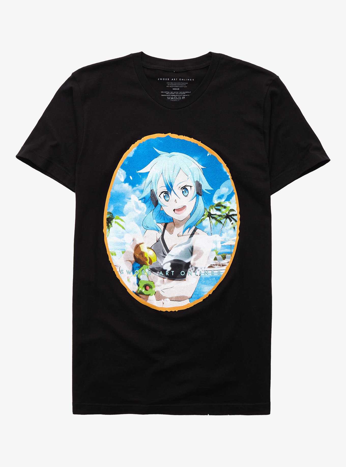 Sword Anime Art Online Shirt Men's Personalised Crew Neck Short Sleeve T  Shirt Fashion Graphic Tees Black Small