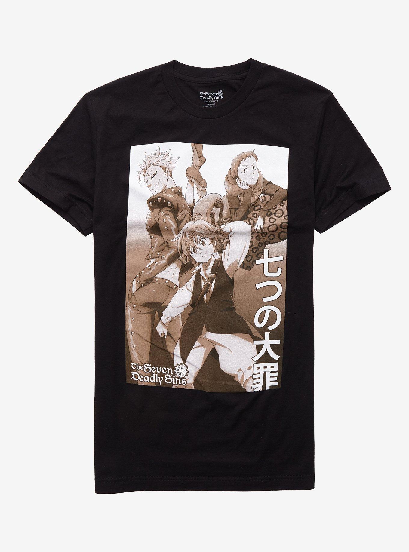 The Seven Deadly Sins Sepia Trio T-Shirt, BLACK, hi-res