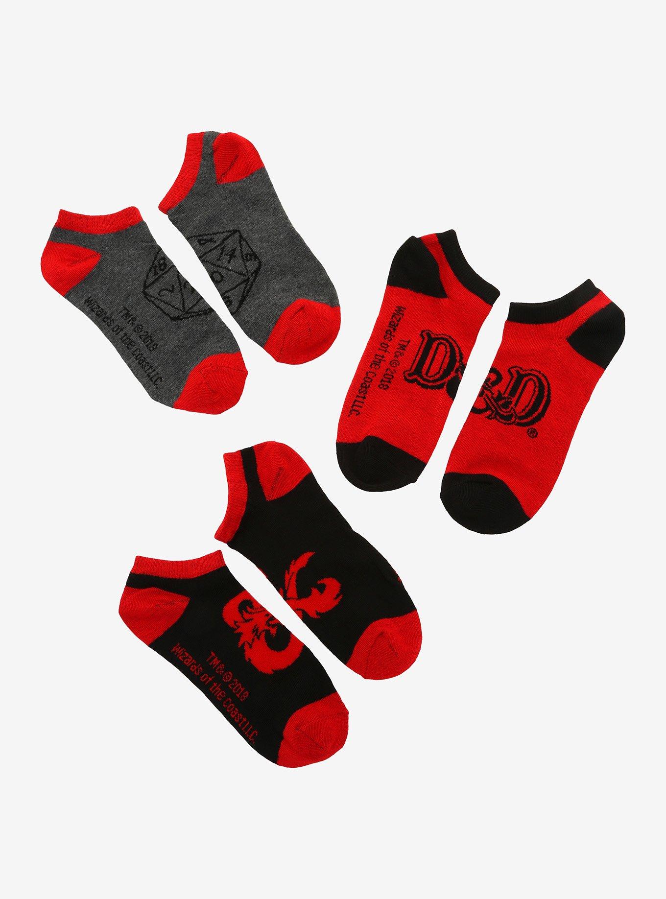 Dungeons & Dragons Logo No-Show Socks 3 Pair, , hi-res
