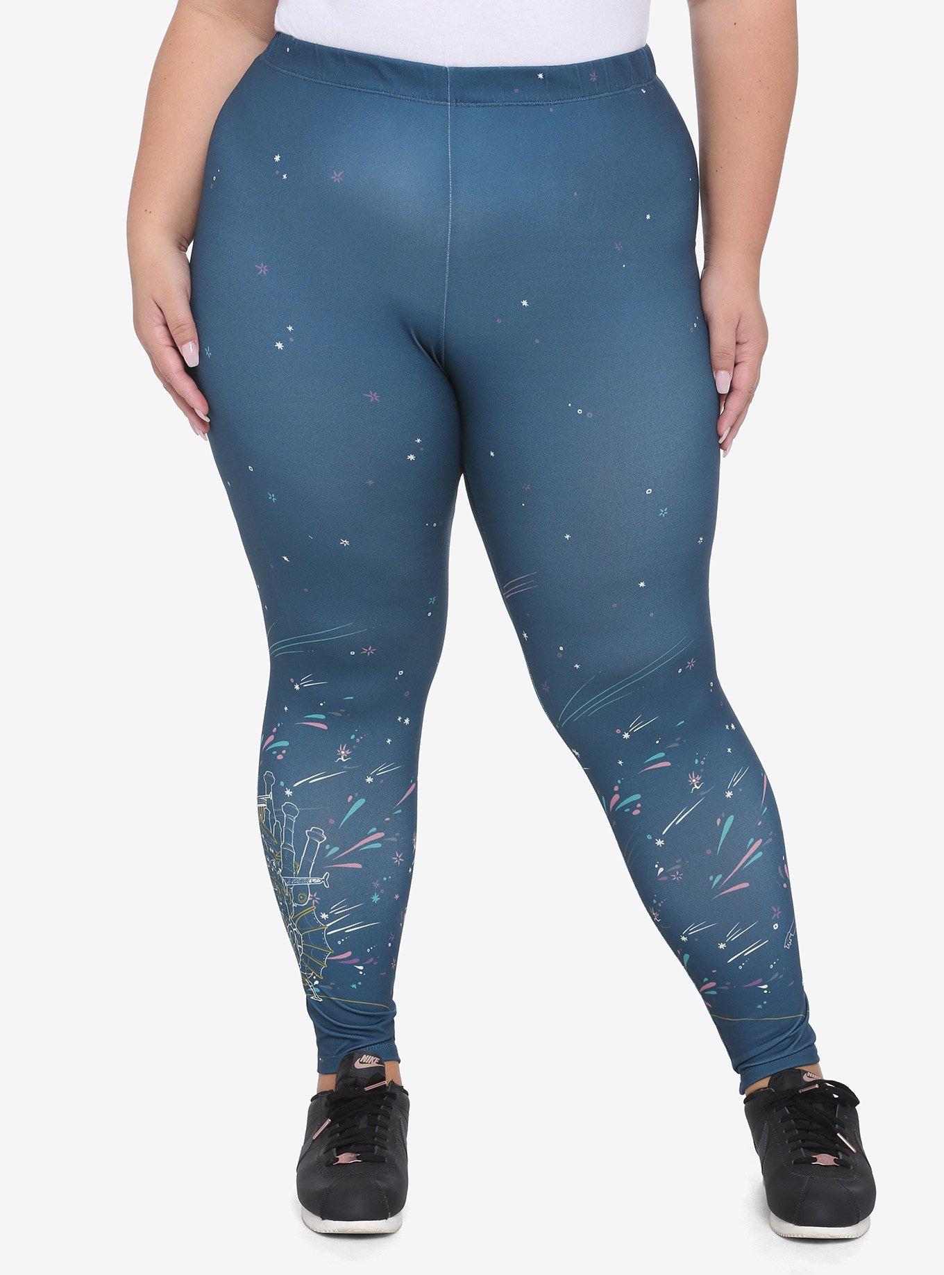Her Universe Studio Ghibli Howl's Moving Castle Shooting Stars Leggings Plus Size, MULTI, hi-res