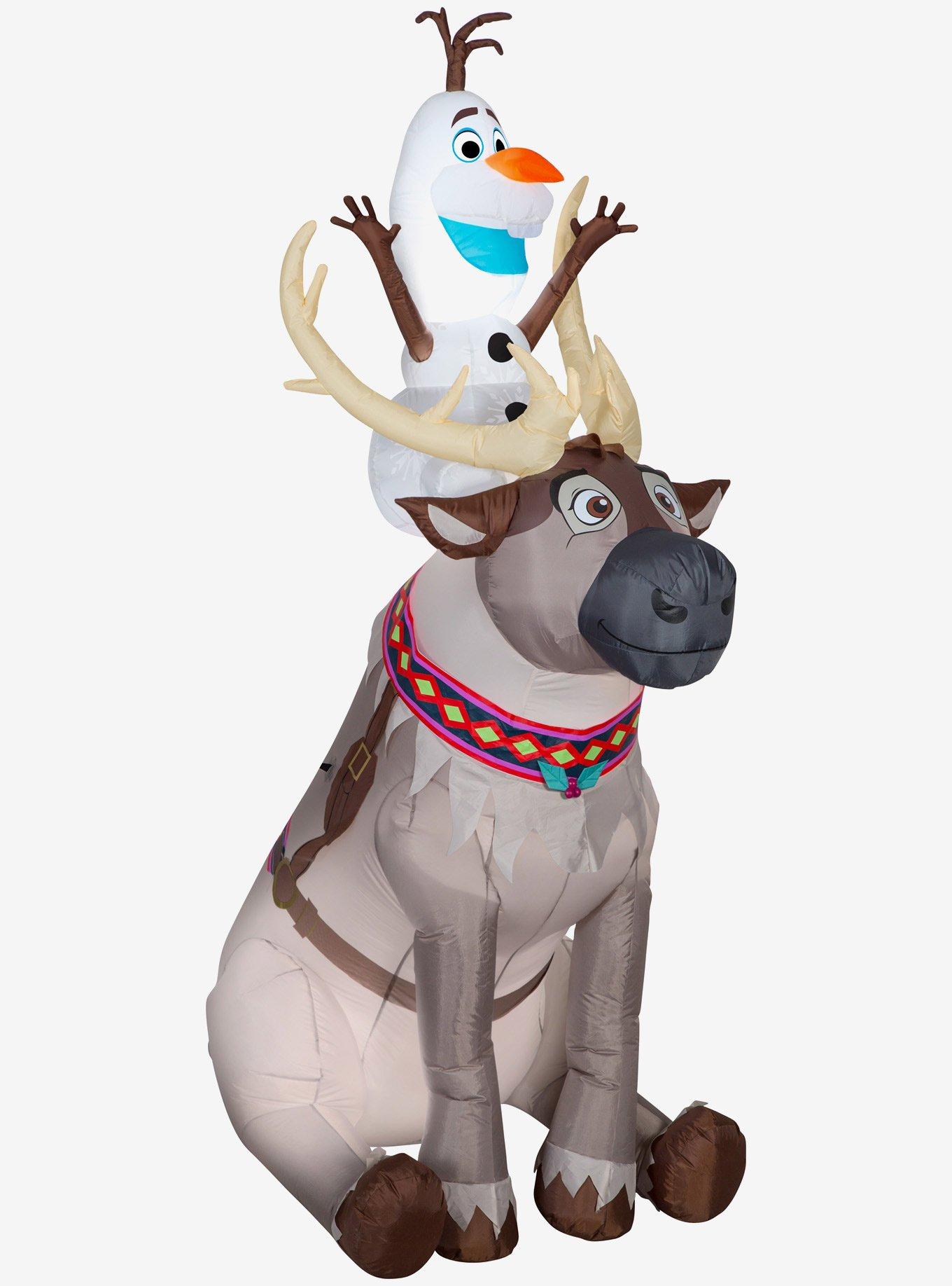 Kostuum patroon Uitgebreid Disney Frozen Olaf Sitting On Sven Scene Large Airblown | Hot Topic