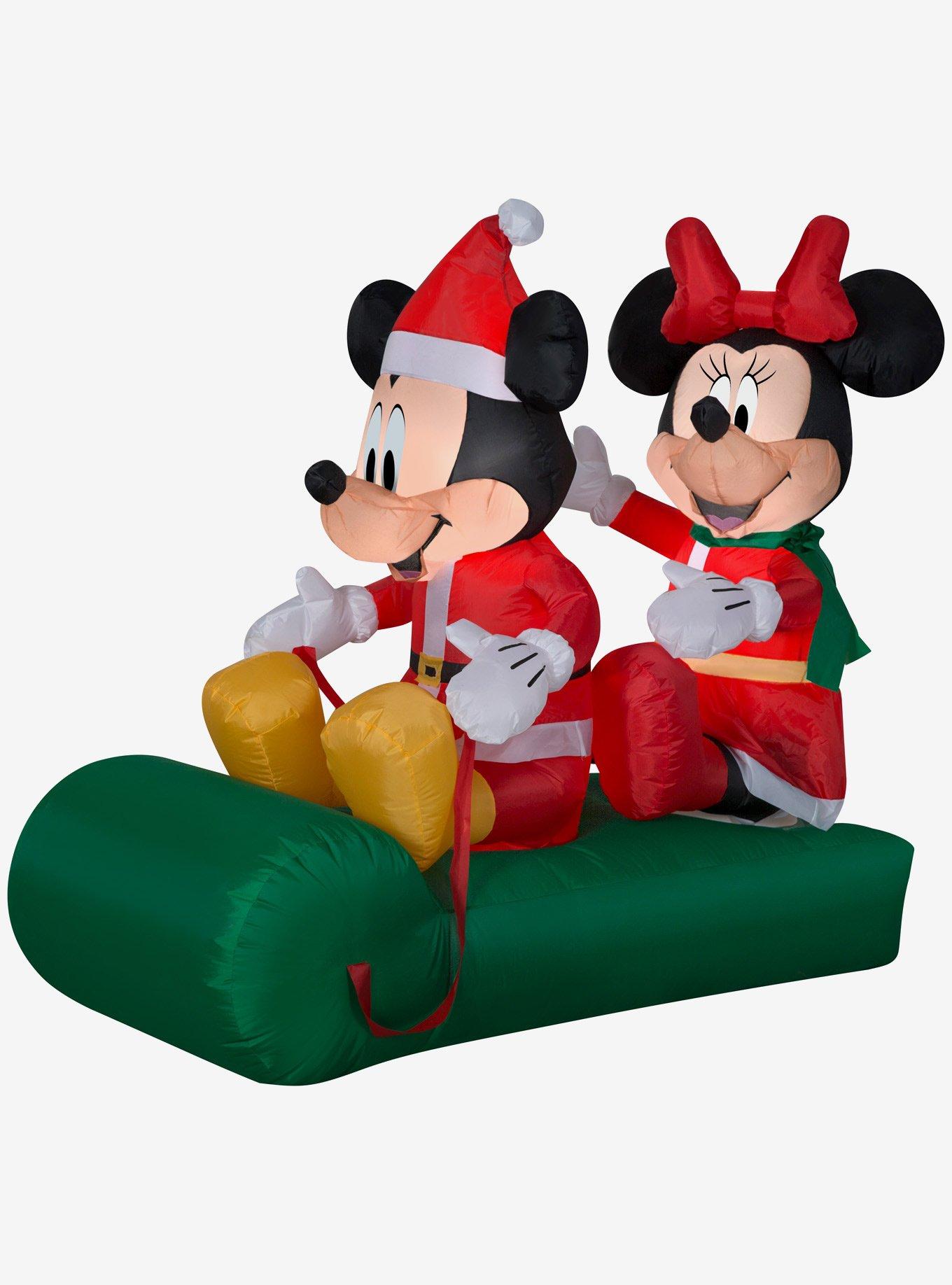 Disney Mickey Mouse Mickey And Minnie On Sled Medium Airblown, , hi-res