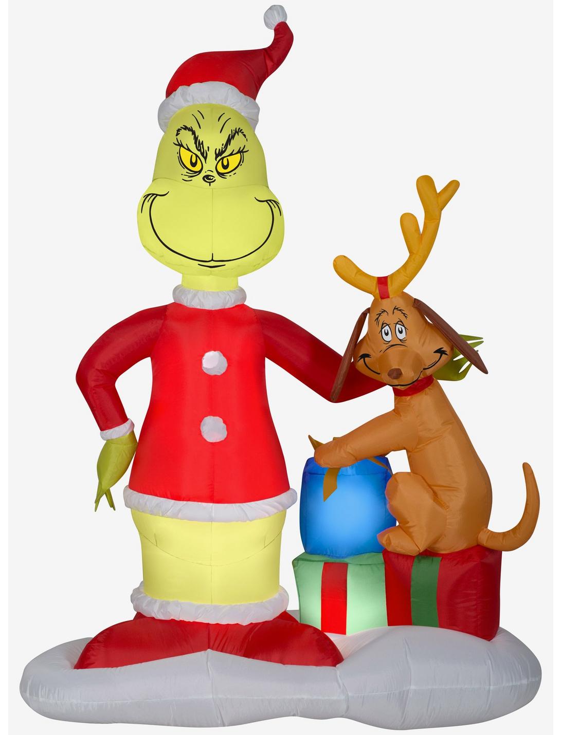 Grinch And Max With Presents Scene Airblown, , hi-res