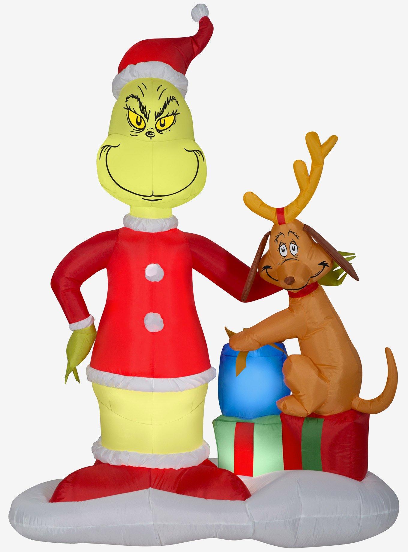 Grinch And Max With Presents Scene Airblown, , hi-res