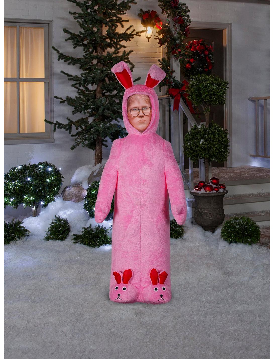 A Christmas Story Photorealistic Ralphie With Pink Fuzzy Bunny Suit Airblown, , hi-res