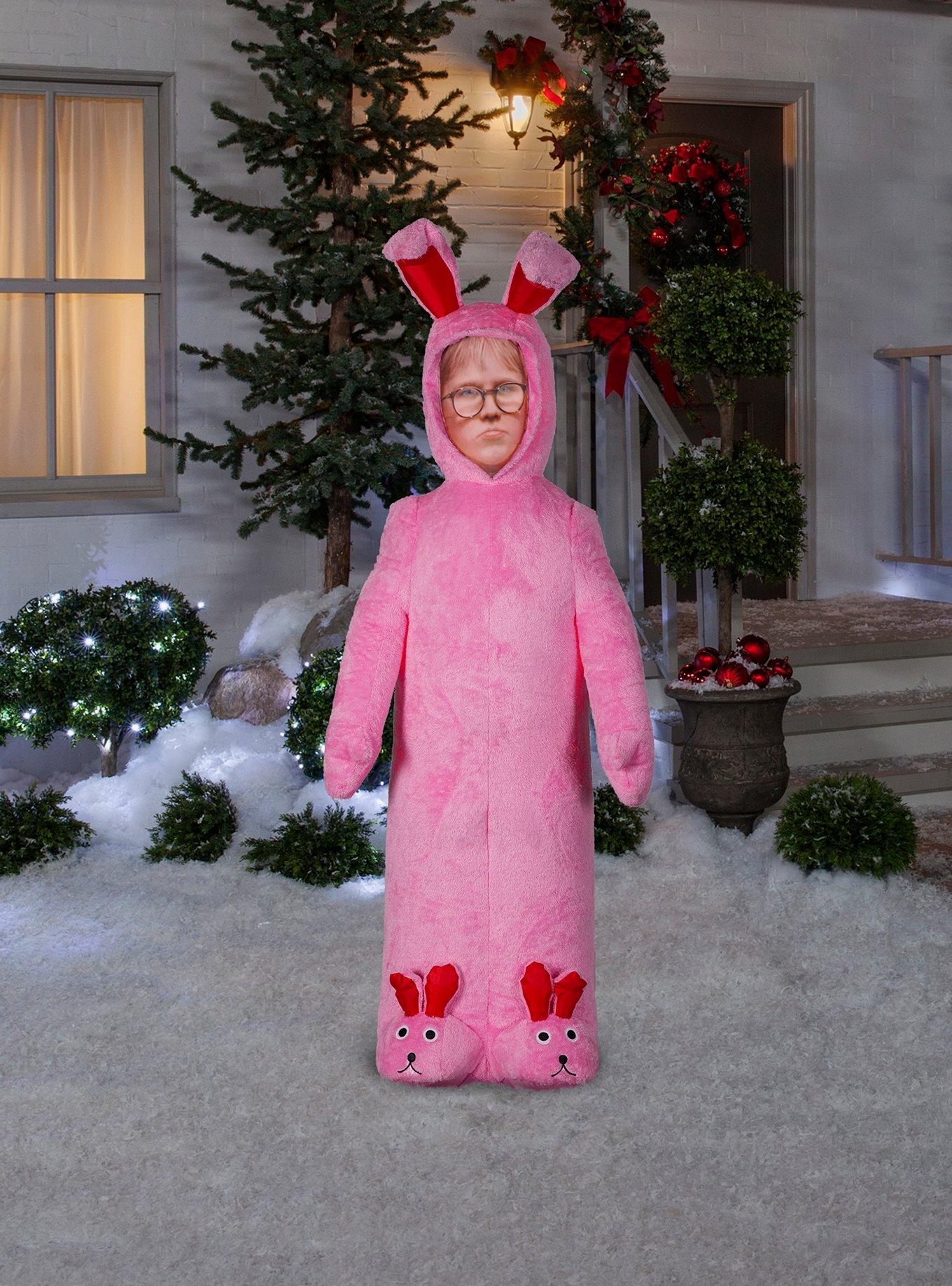 A Christmas Story Photorealistic Ralphie With Pink Fuzzy Bunny Suit Airblown, , hi-res
