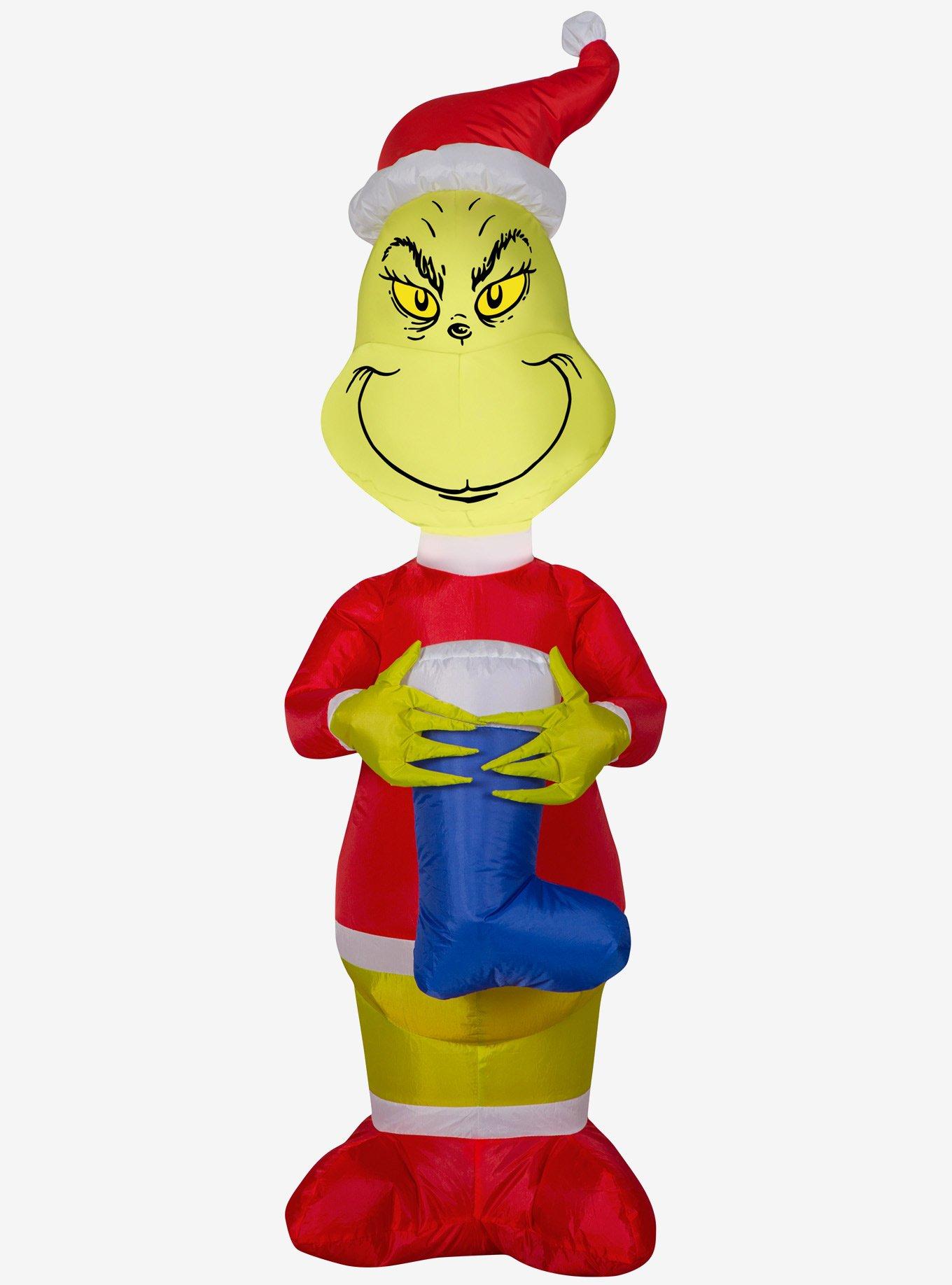 Grinch With Blue Stocking Small Airblown, , hi-res