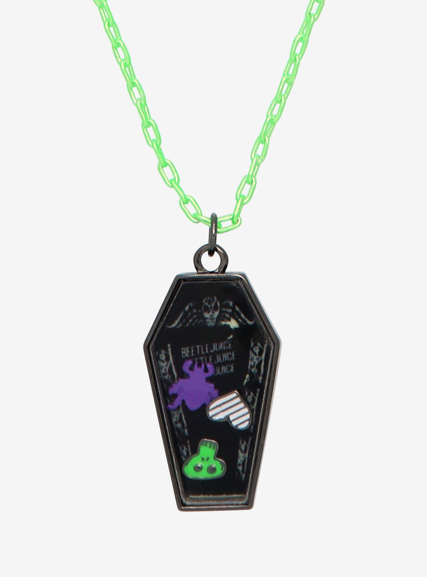 Beetlejuice Coffin Shaker Pendant Necklace, , hi-res