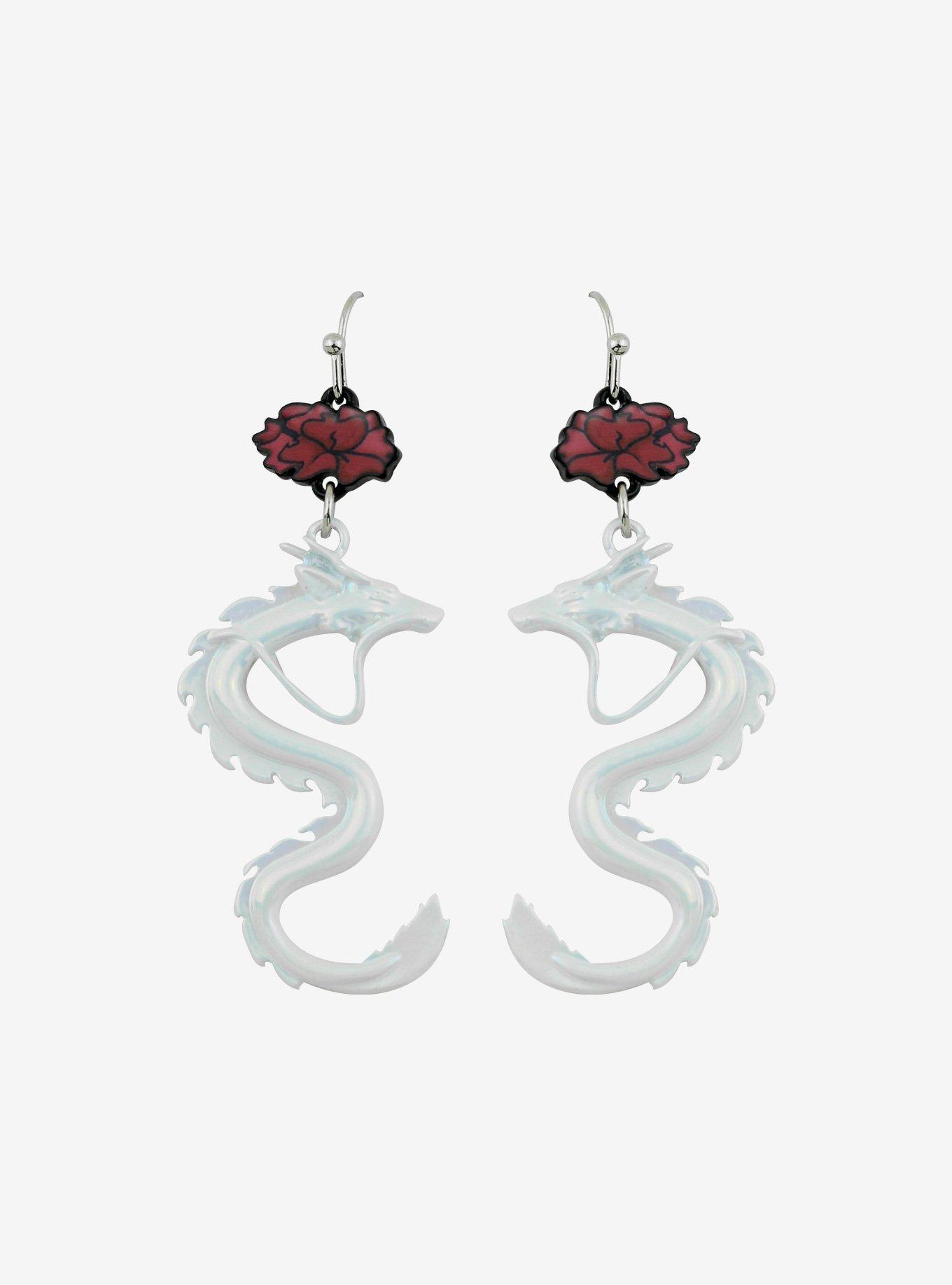 Studio Ghibli Spirited Away Haku & Flower Drop Earrings, , hi-res