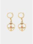Sailor Moon Cosmic Heart Compact CZ Mini Hoop Earrings, , hi-res