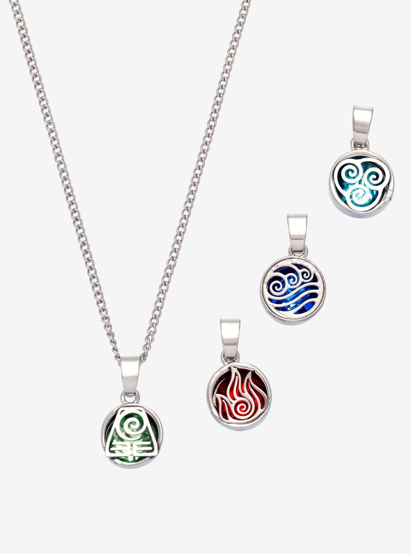 Avatar: The Last Airbender Element Gem Interchangeable Charm Necklace ...