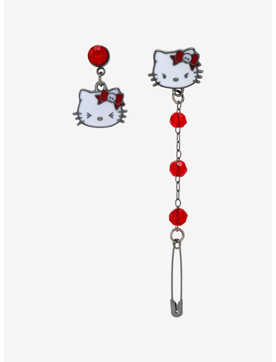 Hello Kitty Safety Pin Mismatch Earrings, , hi-res