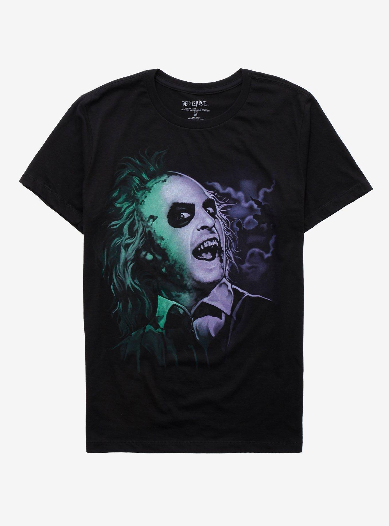 Beetlejuice Green & Purple Portrait T-Shirt, BLACK, hi-res