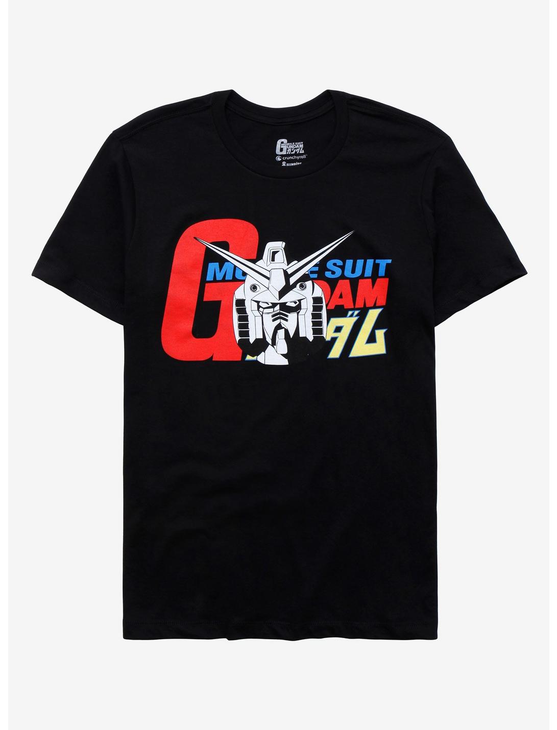 Mobile Suit Gundam Logo & Head T-Shirt, BLACK, hi-res