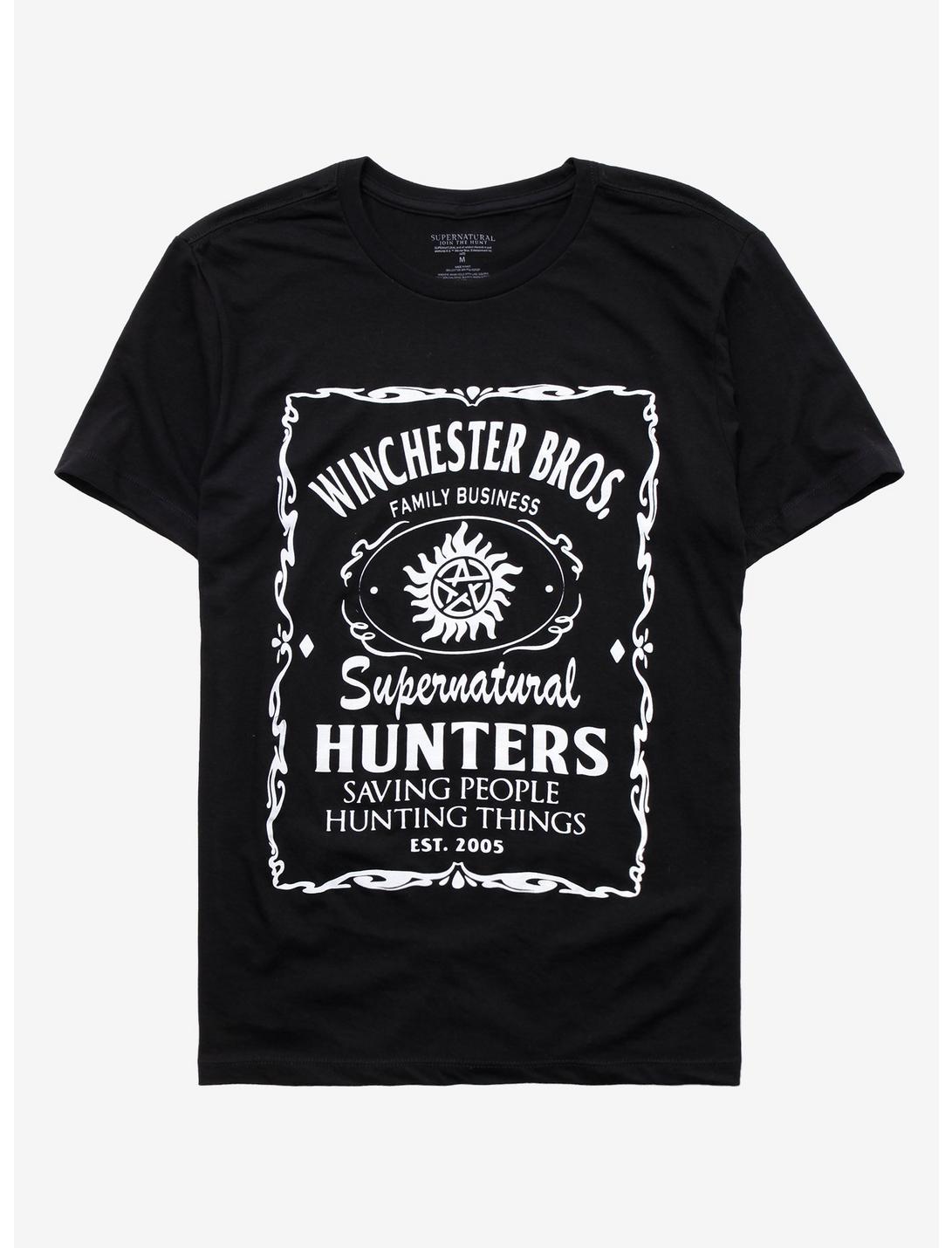 Supernatural Winchester Bros. Label T-Shirt, BLACK, hi-res