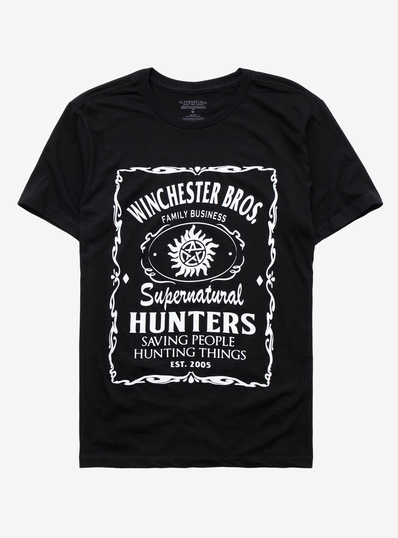 Supernatural Winchester Bros. Label T-Shirt, BLACK, hi-res