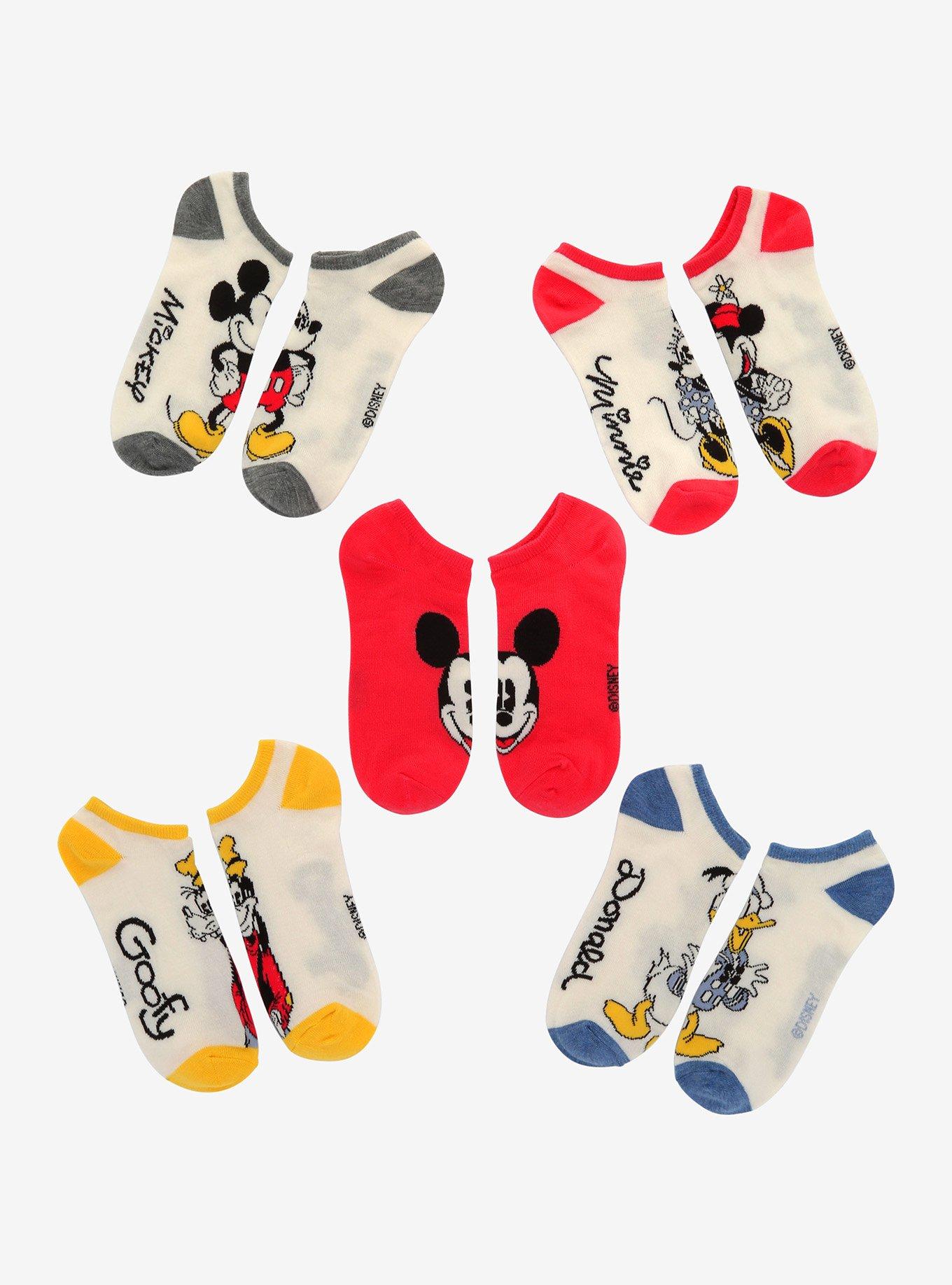 Disney Mickey Mouse Goofy Donald No-Show Socks 5 Pair, , hi-res