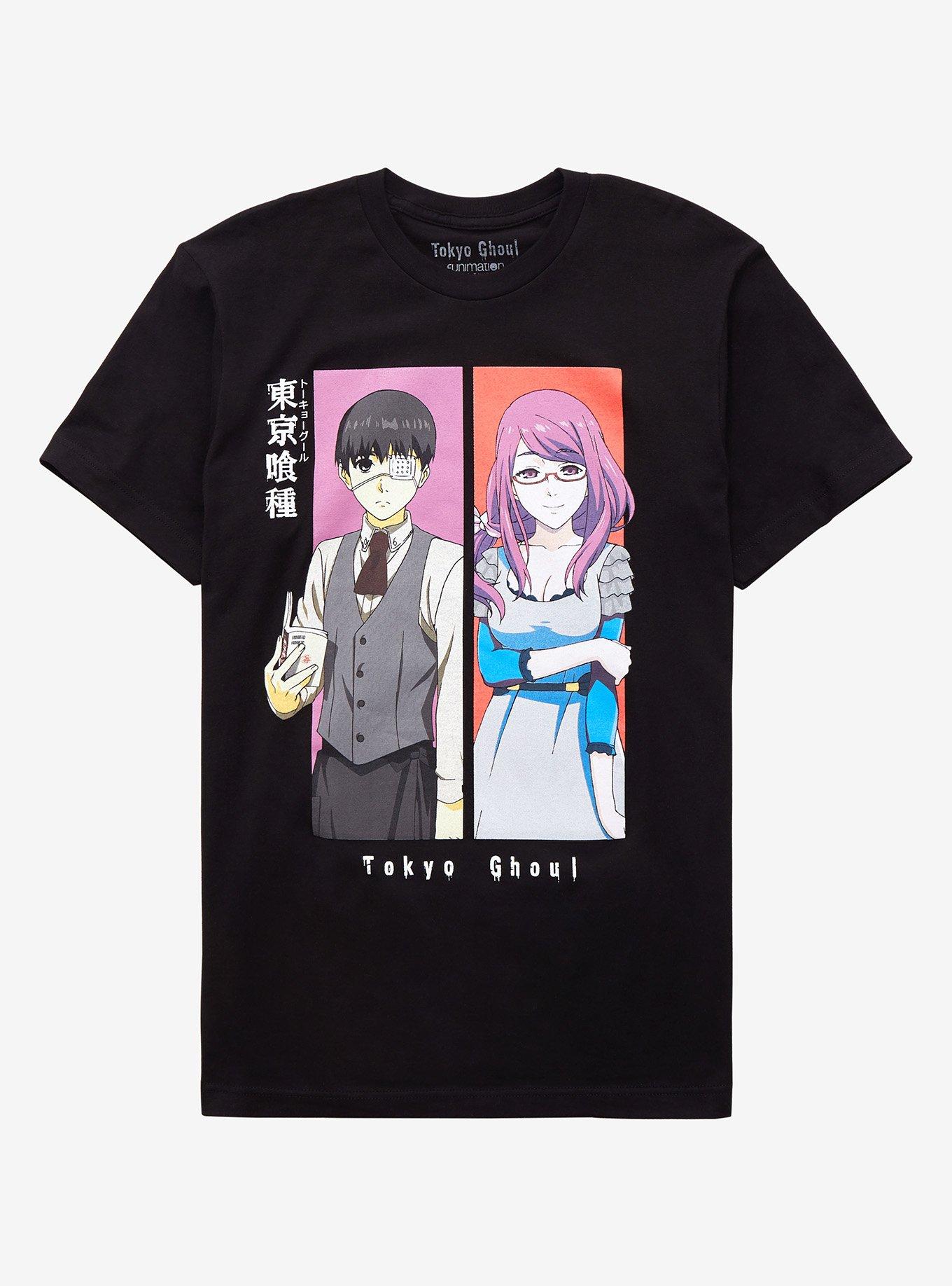 Tokyo Ghoul Ken Kaneki & Rize Kamishiro T-Shirt, BLACK, hi-res