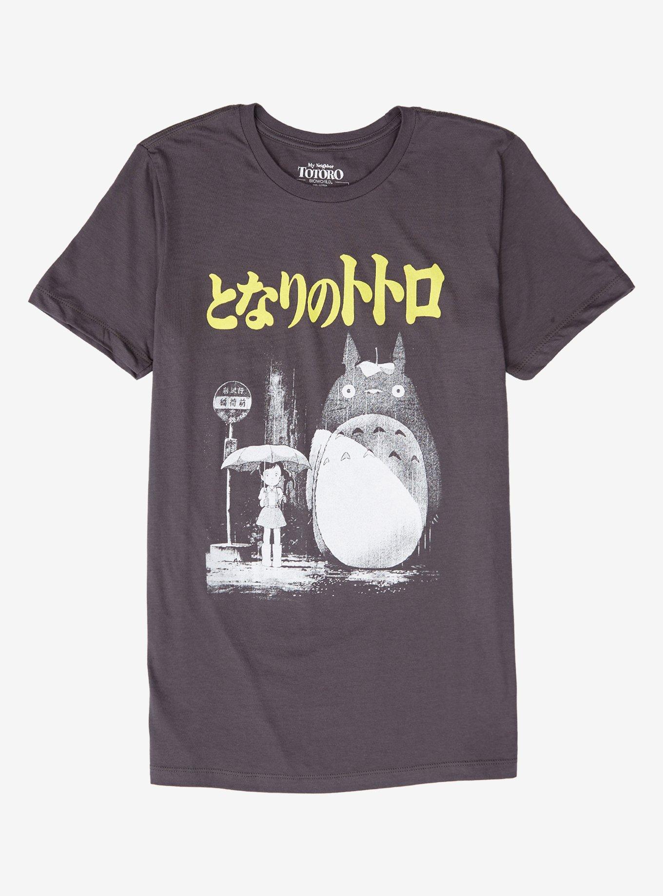 Studio Ghibli My Neighbor Totoro Monotone Bus Stop T-Shirt, CHARCOAL, hi-res