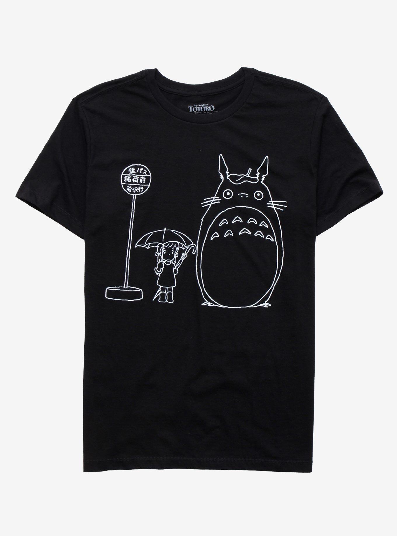 Studio Ghibli My Neighbor Totoro Line Art T-Shirt, BLACK, hi-res