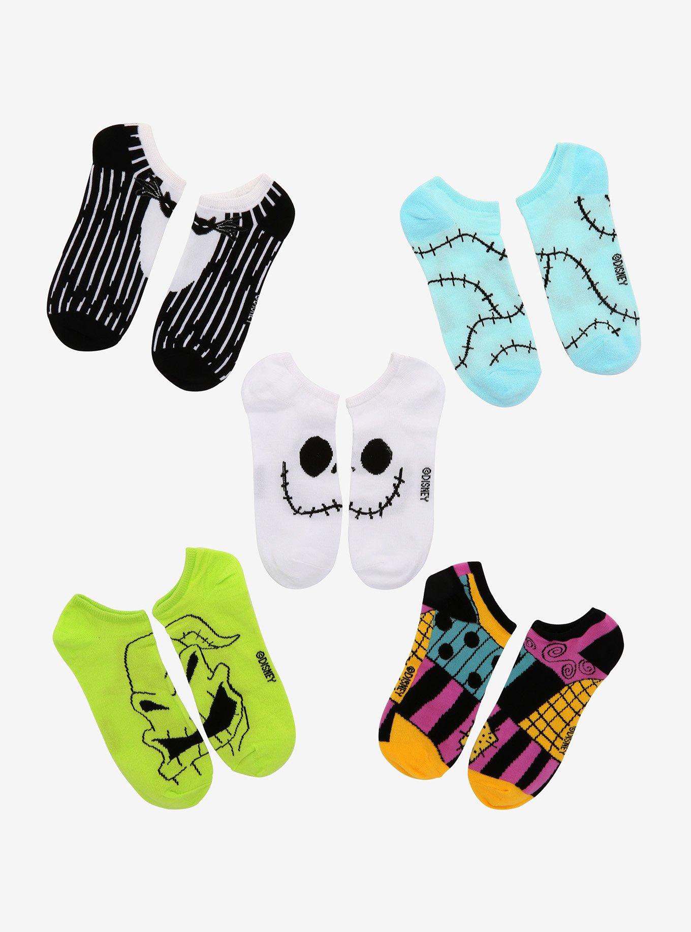 The Nightmare Before Christmas Jack Sally Oogie Boogie No-Show Socks 5 Pair, , hi-res