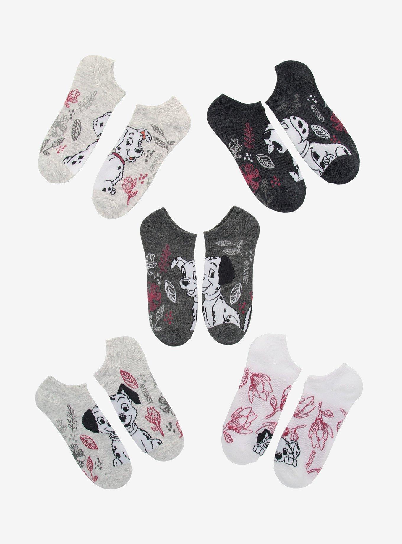 Disney 101 Dalmatians No-Show Socks 5 Pair, Hot Topic