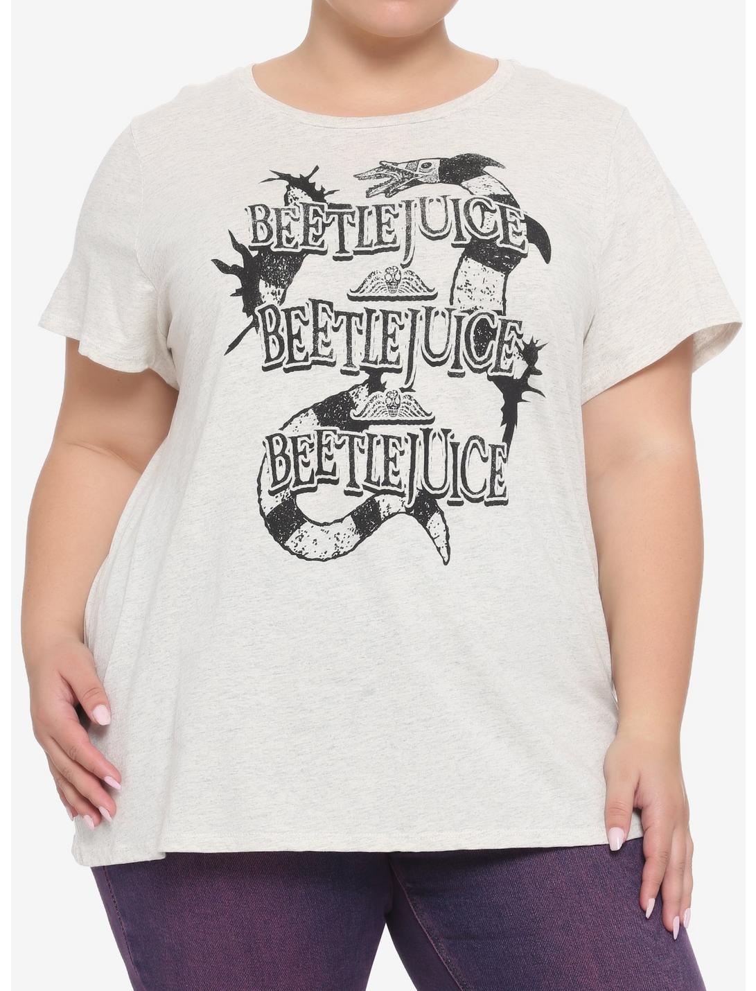 Beetlejuice Sandworm Title Repeat Boyfriend Fit Girls T-Shirt Plus Size, BLACK, hi-res