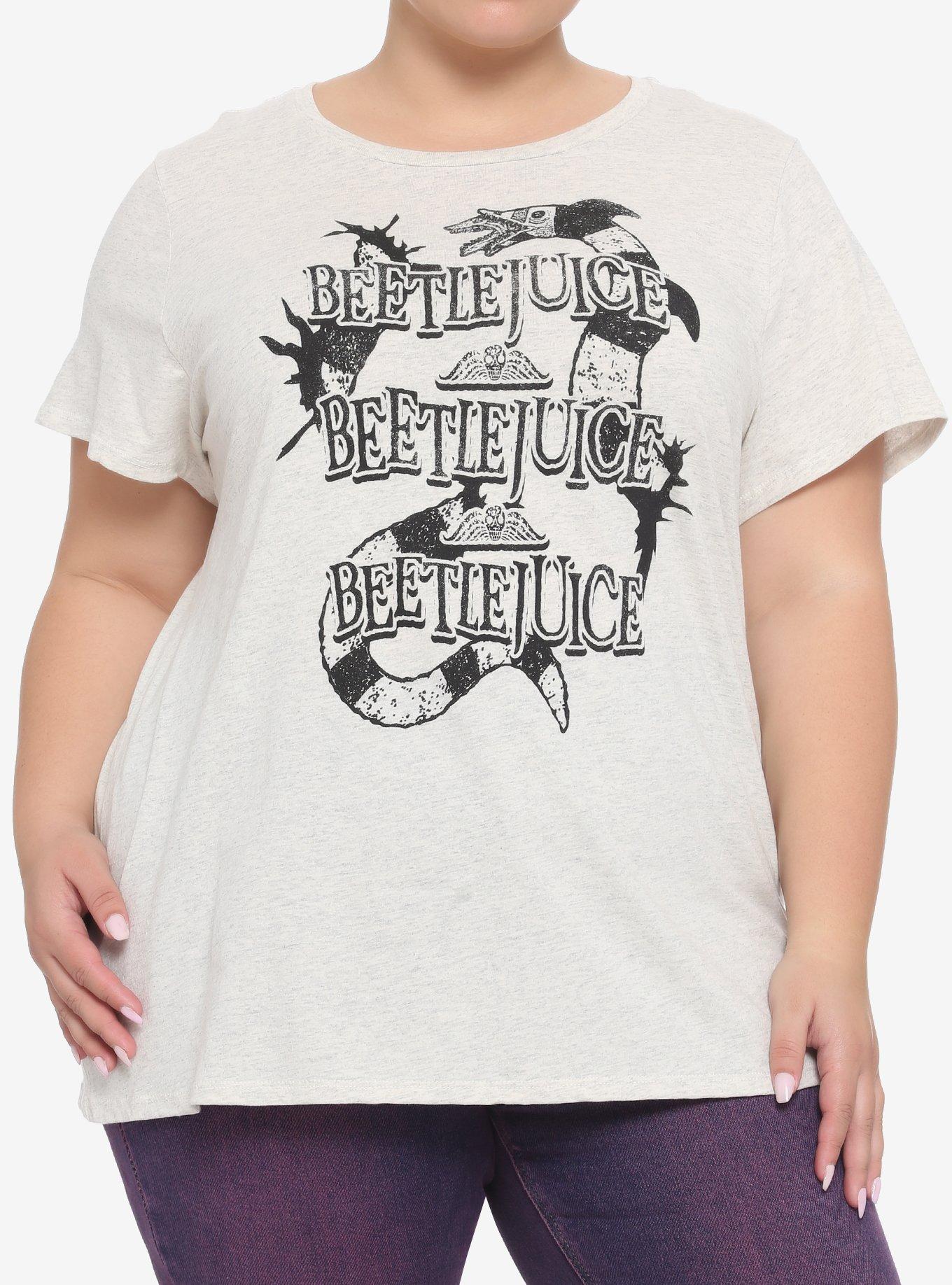 Beetlejuice Sandworm Title Repeat Boyfriend Fit Girls T-Shirt Plus Size, BLACK, hi-res