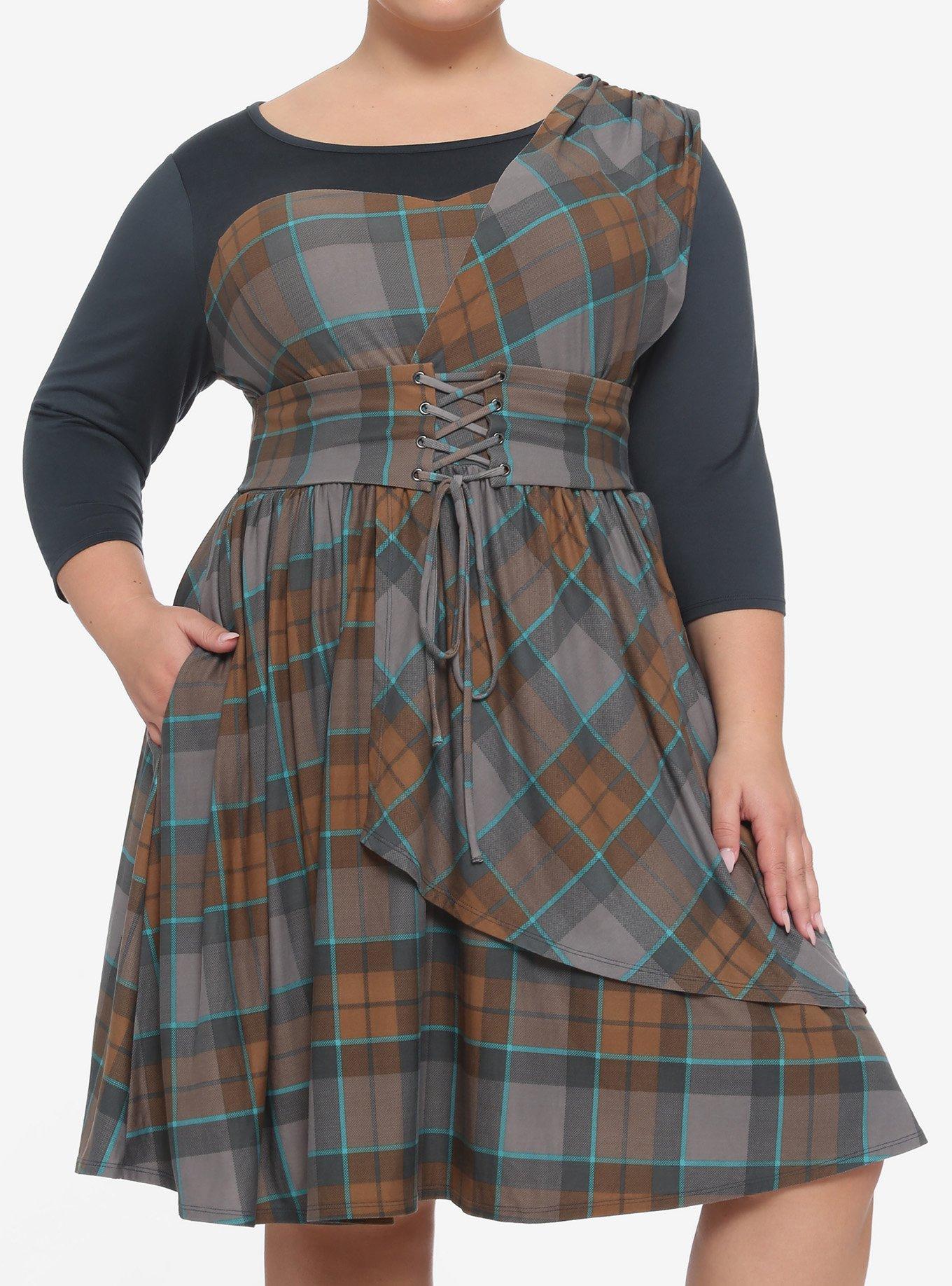 Outlander MacKenzie Tartan Cinch Dress Plus Size, MULTI, hi-res