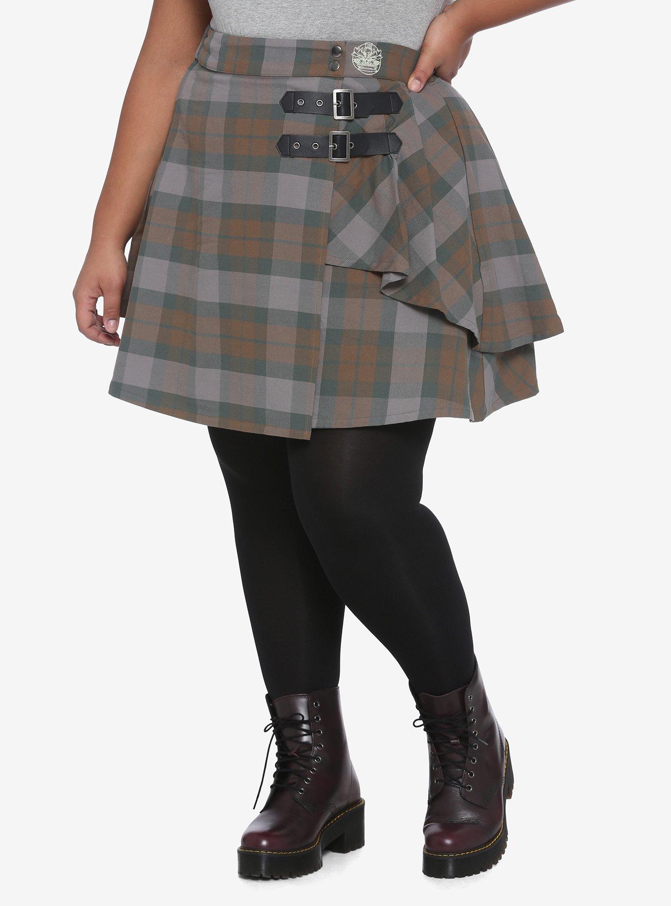 Outlander Tartan Buckle Skirt Plus Size, MULTI, hi-res
