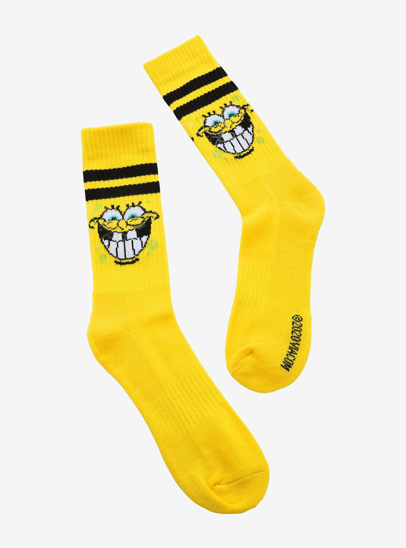 SpongeBob SquarePants Face Glow-In-The-Dark Crew Socks