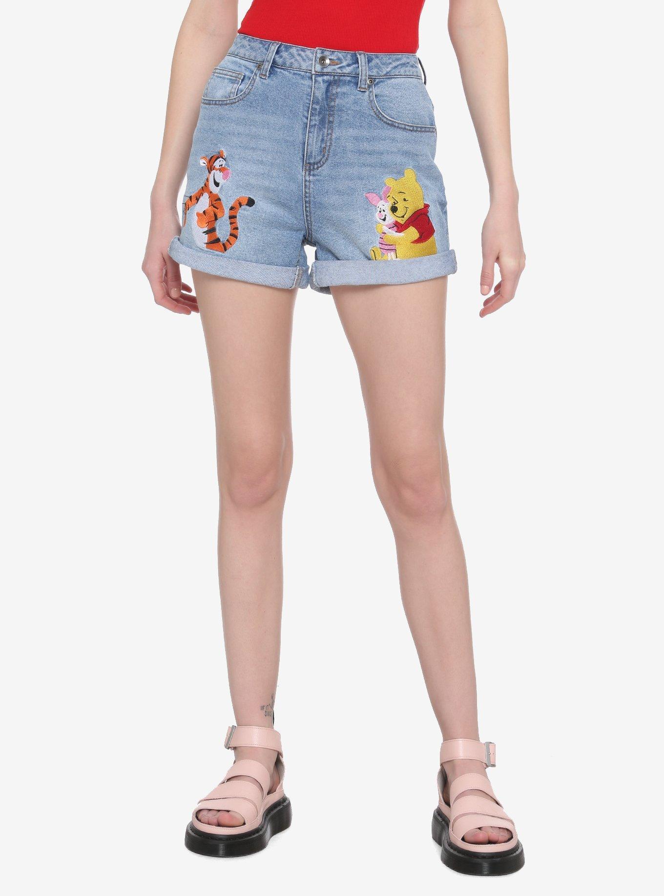 Disney Winnie The Pooh Embroidered Mom Shorts, MULTI, hi-res