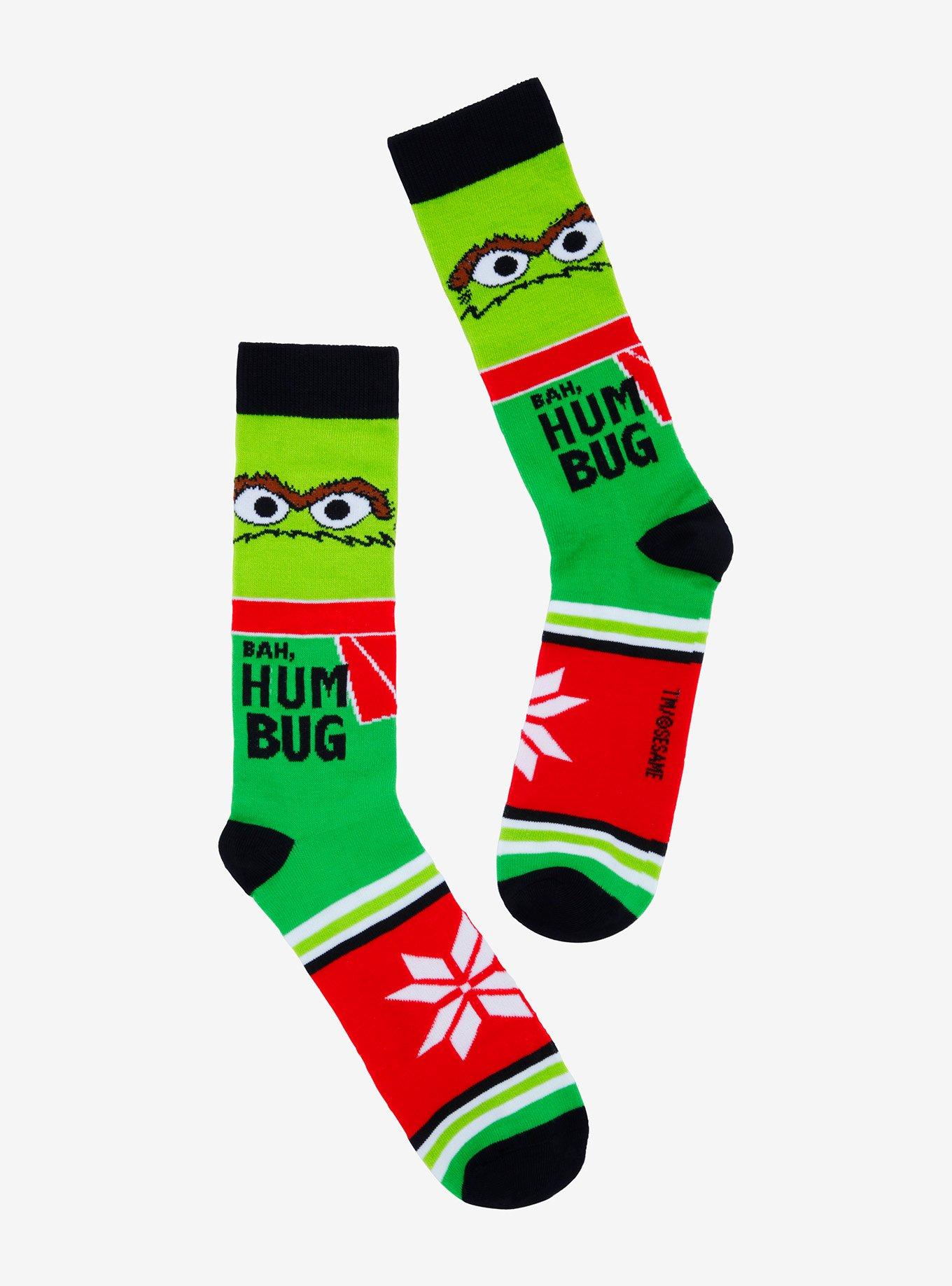 Sesame Street Oscar Bah Humbug Crew Socks, , hi-res