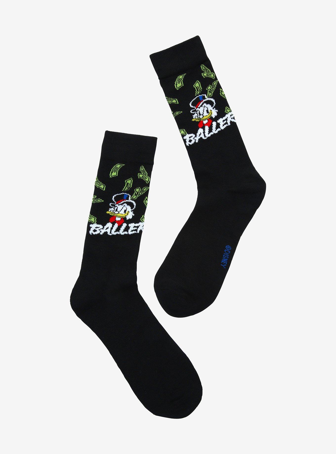 Disney DuckTales Scrooge McDuck Baller Crew Socks, , hi-res