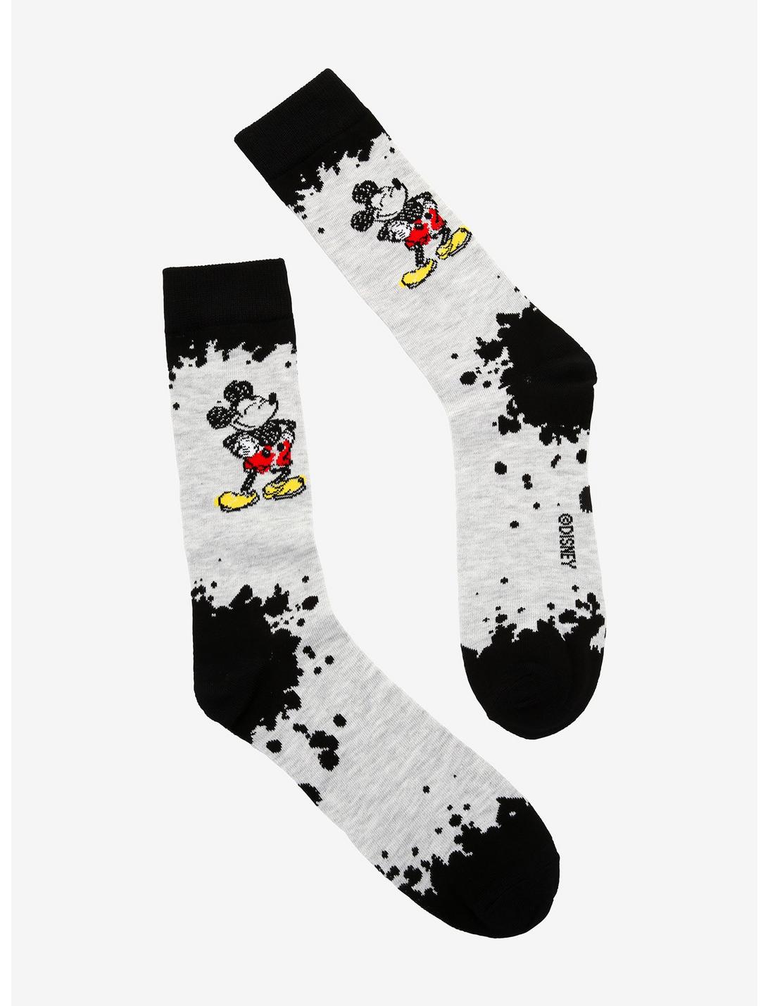 Disney Mickey Mouse Ink Spill Crew Socks, , hi-res