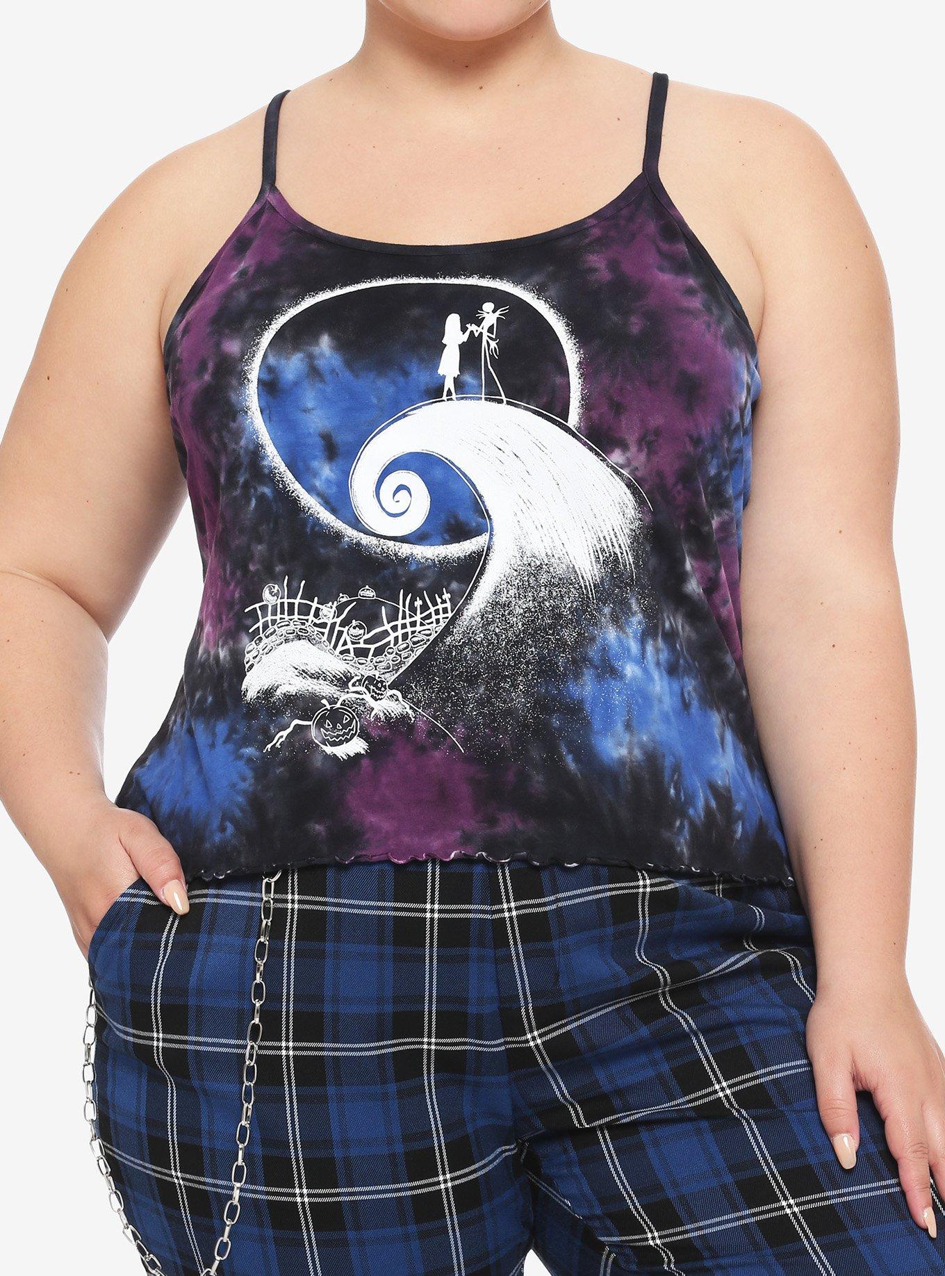 The Nightmare Before Christmas Spiral Hill Tie-Dye Girls Strappy Tank Top Plus Size, MULTI, hi-res